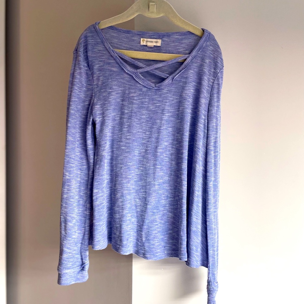 Tucker and Tate long sleeve blue shirt with front detailing.